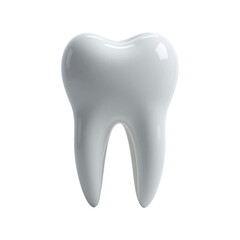 3D white human tooth model for dental care and hygiene on transparent background