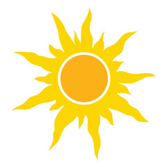 Cute cartoon hand drawn vector sun clipart.