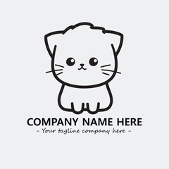 Cat character illustration black and white for logo company vector image

