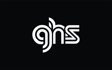 GHS Creative Unique Modern Letter Logo Design. Stylized logo featuring a unique letter design, presenting abstract minimalist aesthetics and modern appeal.