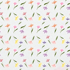 Seamless pattern of colorful flowers.