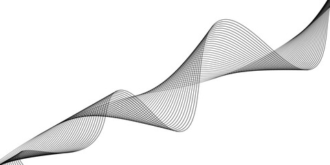 Abstract wave line for equalizer. Background curve digital frequency. Graphic radio pulse for poste, banner, print. Modern curved sound wave. Creative audio track for business technology.