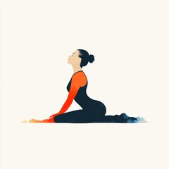 Cobra Pose Yoga Fitness Exercise for Training Meditation Balance Relaxation Health and Wellness