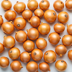Obraz premium Shallot isolated on white background. Top view. Flat lay pattern.