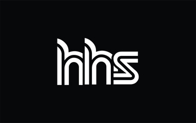 HHS Creative Unique Modern Letter Logo Design. Stylized logo featuring a unique letter design, presenting abstract minimalist aesthetics and modern appeal.