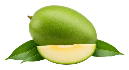 Green mango slice png with transparent background 