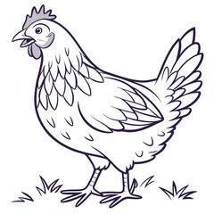 black and white background hen vector 