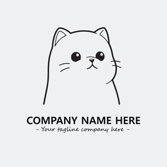 Cat character illustration black and white for logo company vector image
