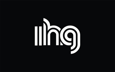 IHG Creative Unique Modern Letter Logo Design. Stylized logo featuring a unique letter design, presenting abstract minimalist aesthetics and modern appeal.