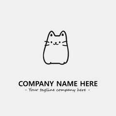 Cat character illustration black and white for logo company vector image
