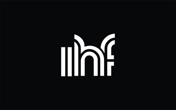IHF Creative Unique Modern Letter Logo Design. Stylized logo featuring a unique letter design, presenting abstract minimalist aesthetics and modern appeal.