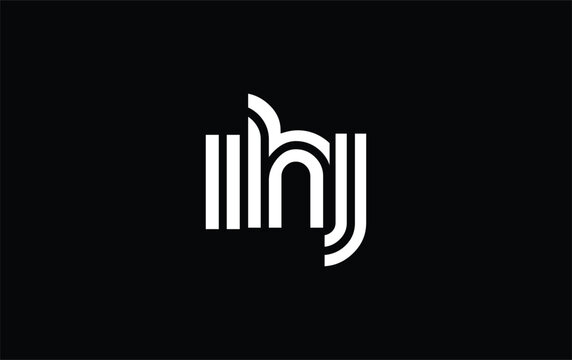 IHJ Creative Unique Modern Letter Logo Design. Stylized logo featuring a unique letter design, presenting abstract minimalist aesthetics and modern appeal.