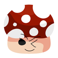 Winking Mushroom Character