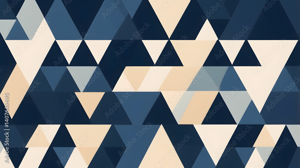 Poster geometric symphony: a captivating geometric composition where triangles interplay in a visually dyna