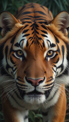 Obraz premium Close-up of tiger staring forward for International Tiger Day 