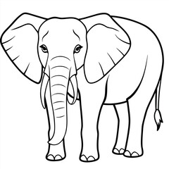 Obraz premium Line Art Illustration of an African Elephant