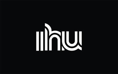 IHU Creative Unique Modern Letter Logo Design. Stylized logo featuring a unique letter design, presenting abstract minimalist aesthetics and modern appeal.
