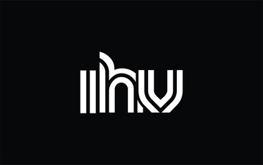 IHV Creative Unique Modern Letter Logo Design. Stylized logo featuring a unique letter design, presenting abstract minimalist aesthetics and modern appeal.