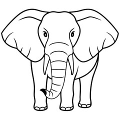 Fototapeta premium African Elephant Outline Illustration Coloring Page Design