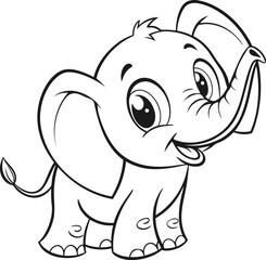 elephant cartoon coloring page