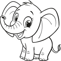 elephant cartoon coloring page