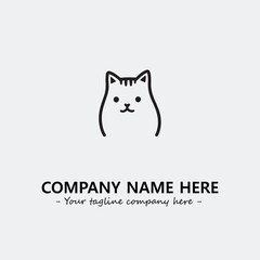 Fototapeta premium Cat character illustration black and white for logo company vector image 