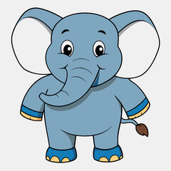 Obraz premium Adorable Cartoon Baby Elephant Illustration for Childrens Book
