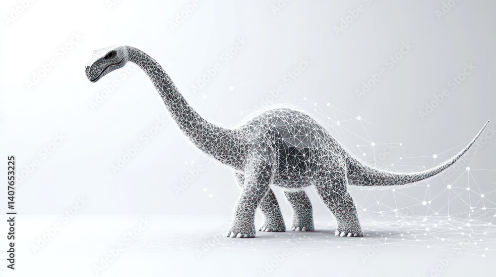 Poster digital dinosaur in abstract setting