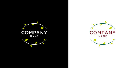 Eco-friendly company logo design with leaves