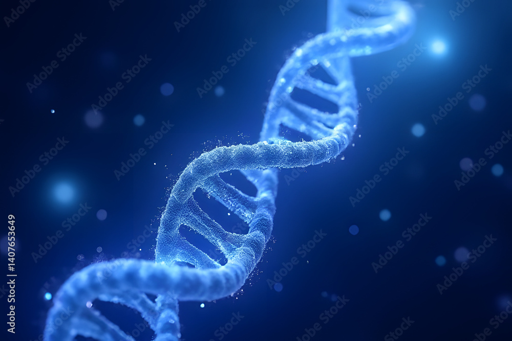 Poster dna helix: a detailed digital rendering showcases the mesmerizing double helix structure of a dna mo