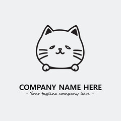 Cat character illustration black and white for logo company vector image
