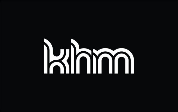 KHM Creative Unique Modern Letter Logo Design. Stylized logo featuring a unique letter design, presenting abstract minimalist aesthetics and modern appeal.