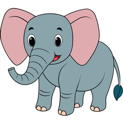 Fototapeta premium Adorable Cartoon Baby Elephant Illustration for Childrens Book