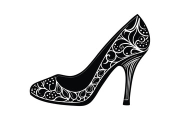 black high heel shoes icon silhouette vector illustration