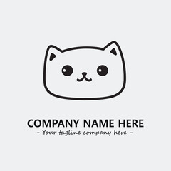 Cat character illustration black and white for logo company vector image
