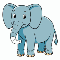 Obraz premium Adorable Cartoon Baby Elephant Illustration for Childrens Book