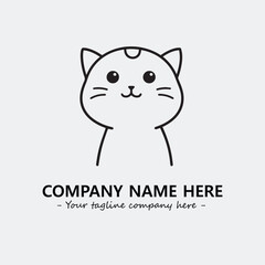 Cat character illustration black and white for logo company vector image
