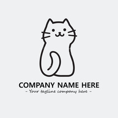 Cat character illustration black and white for logo company vector image
