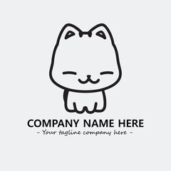Cat character illustration black and white for logo company vector image
