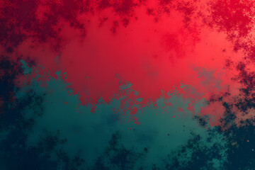 Obraz premium Abstract Red and Teal Fractal: A visually striking abstract composition featuring a mesmerizing fractal pattern in gradients of vibrant red and deep teal, offering a captivating visual experience.