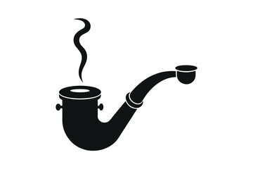 Smoking pipe icon silhouette vector illustration