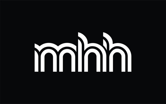 MHH Creative Unique Modern Letter Logo Design. Stylized logo featuring a unique letter design, presenting abstract minimalist aesthetics and modern appeal.