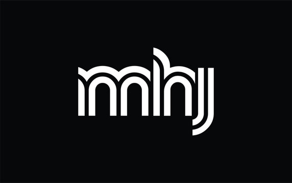 MHJ Creative Unique Modern Letter Logo Design. Stylized logo featuring a unique letter design, presenting abstract minimalist aesthetics and modern appeal.