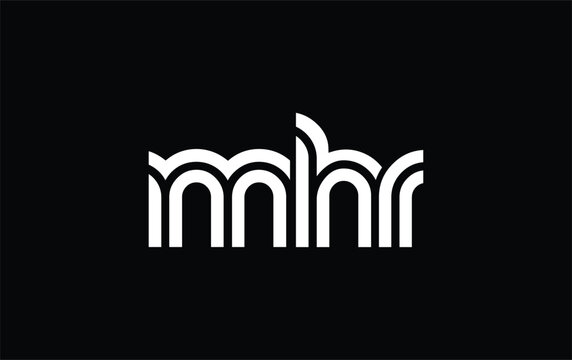 MHR Creative Unique Modern Letter Logo Design. Stylized logo featuring a unique letter design, presenting abstract minimalist aesthetics and modern appeal.