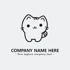 Cat character illustration black and white for logo company vector image
