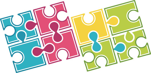 Puzzle colorful abstract art background