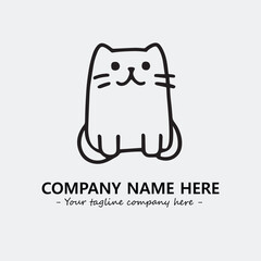 Cat character illustration black and white for logo company vector image
