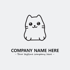Cat character illustration black and white for logo company vector image
