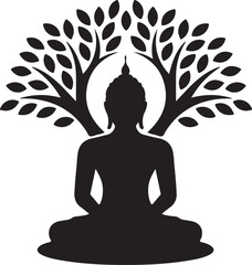 Buddha Silhouette Vector Illustration