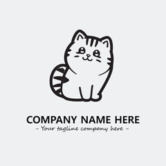 Cat character illustration black and white for logo company vector image
